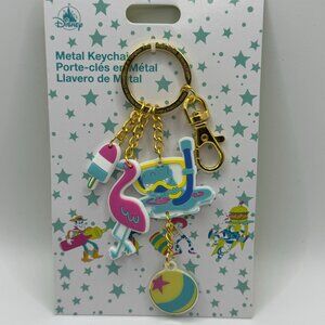 NWT Disney's Toy Story Summer Vibes Rex Flamingo Bag Charm Keychain Key Fob